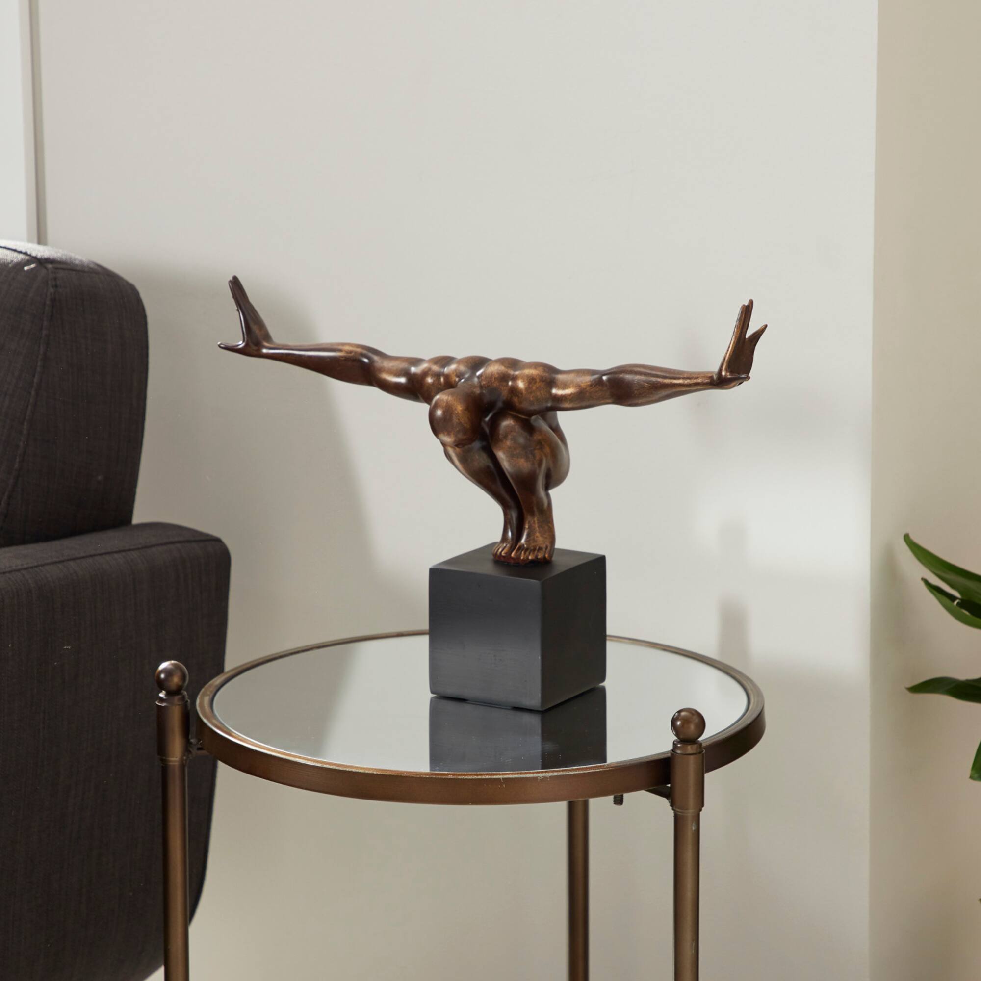 20" Bronze Human Figure Decor Sculpture